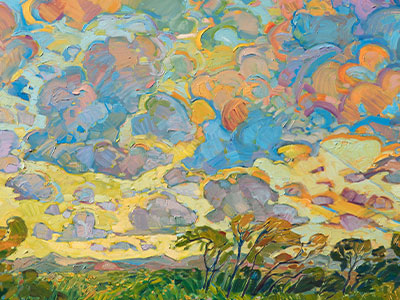 Radiant Clouds (oil on canvas) by Erin Hanson