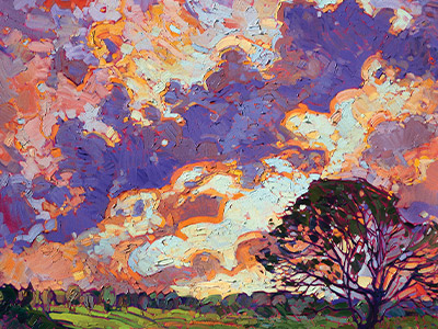 Sky Burst (oil on canvas) by Erin Hanson